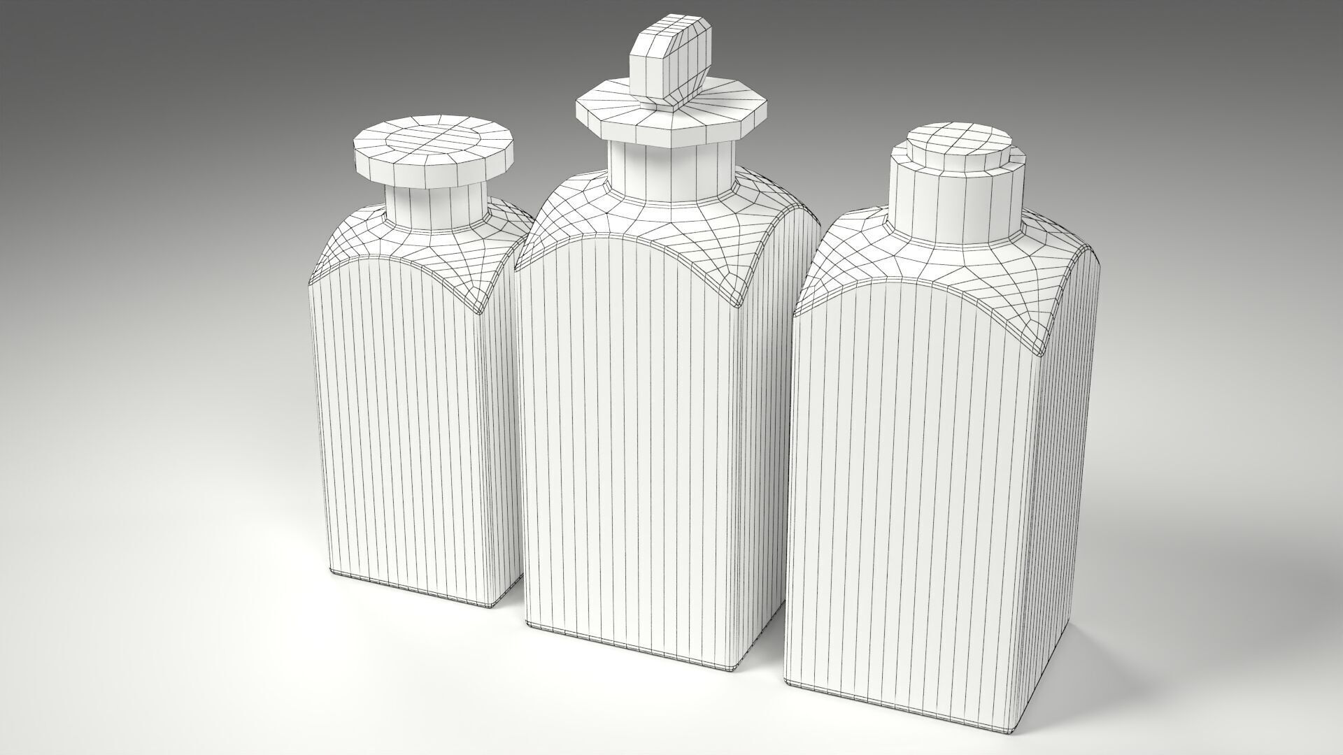 Old Apothecary Medicine Bottles Low-poly 3D model_2