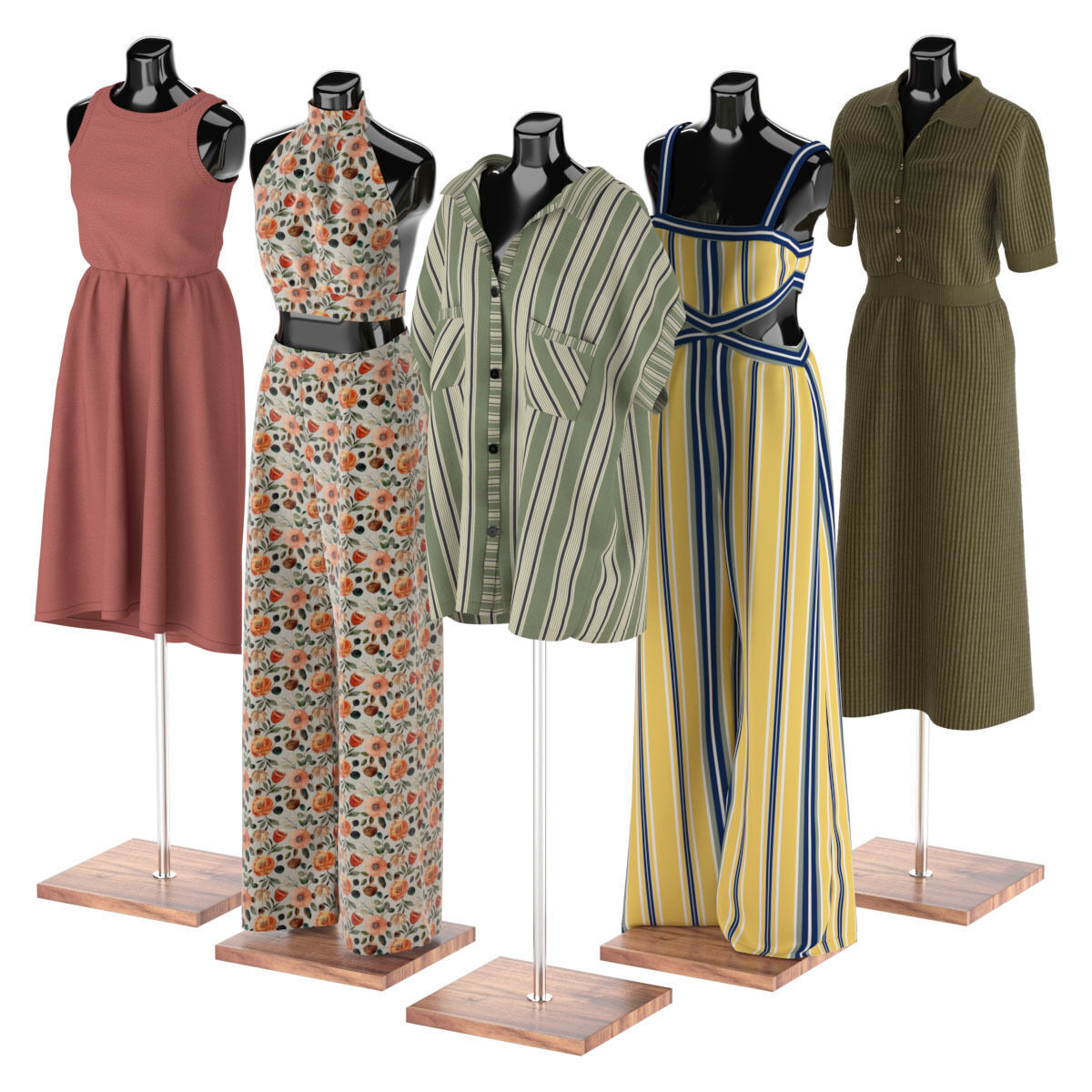 Mannequin Set Vol 012 Low-poly 3D model_3