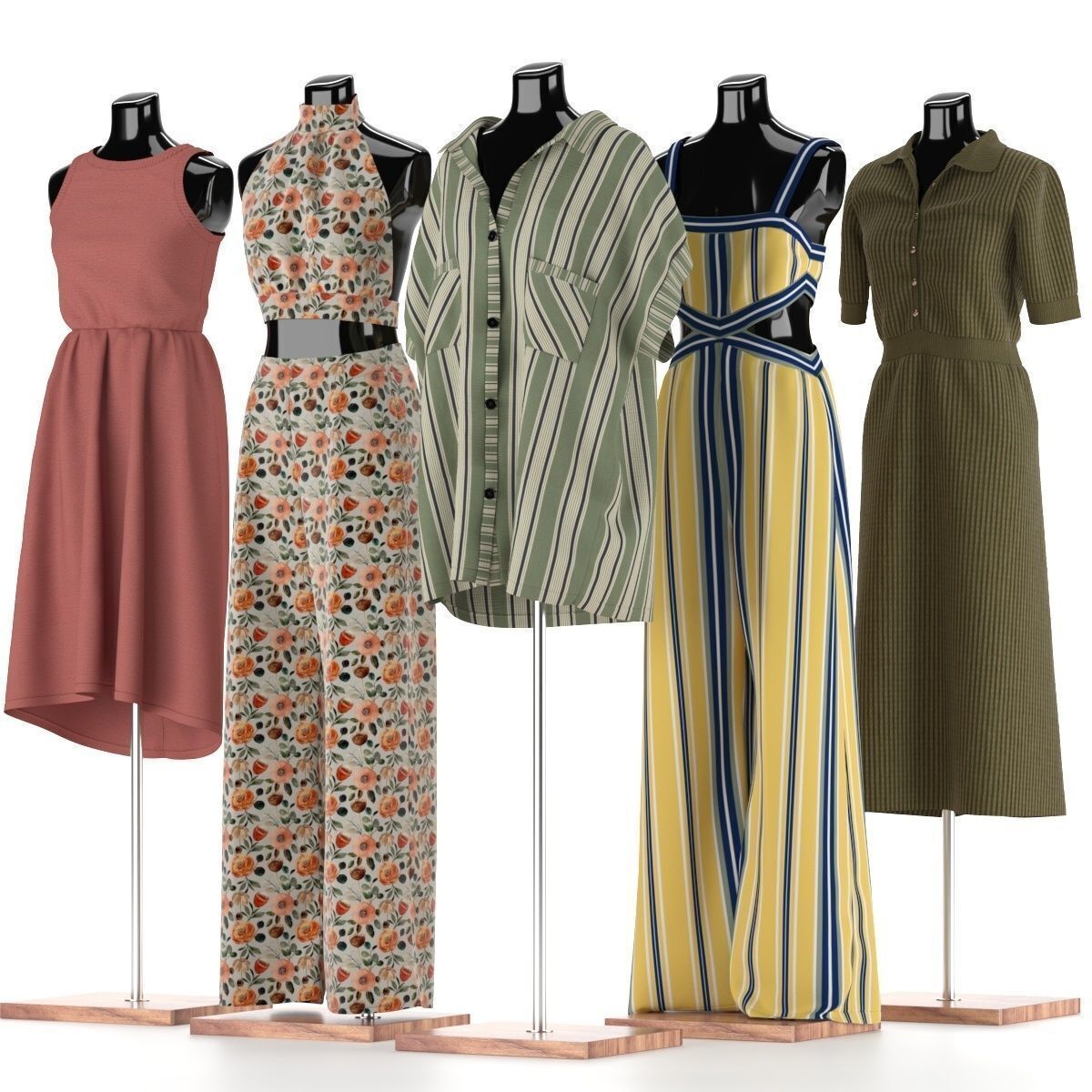 Mannequin Set Vol 012 Low-poly 3D model_1