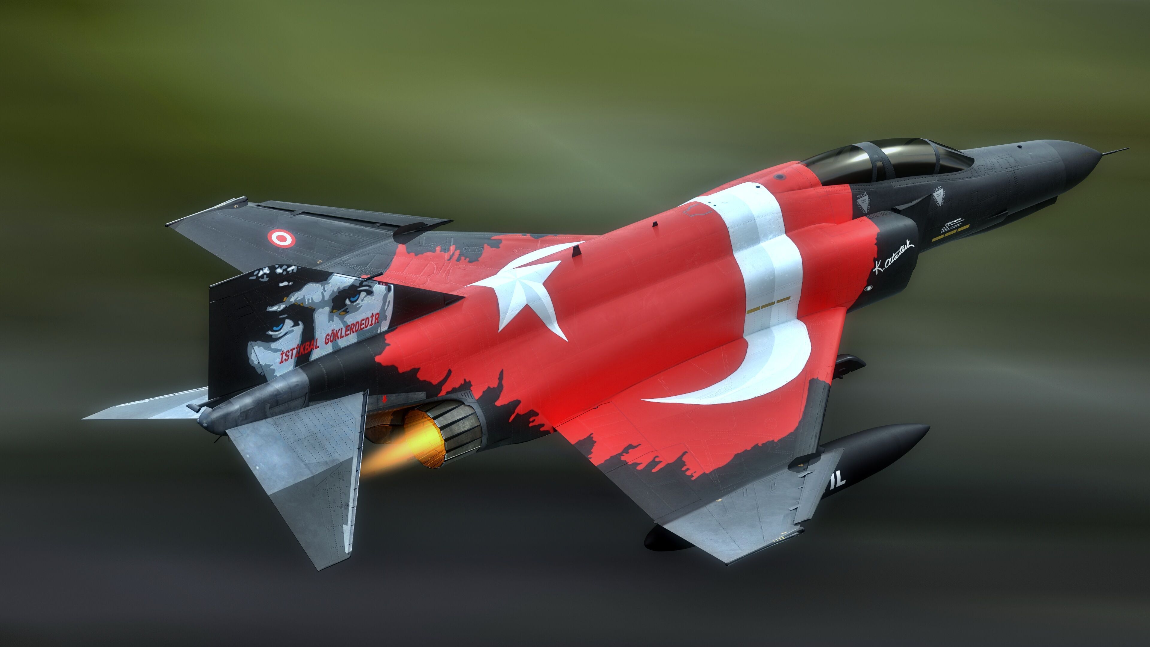 F4 Phantom 2-Turkey -Fully Rigged-High Resolution Textures Low-poly 3D model_9