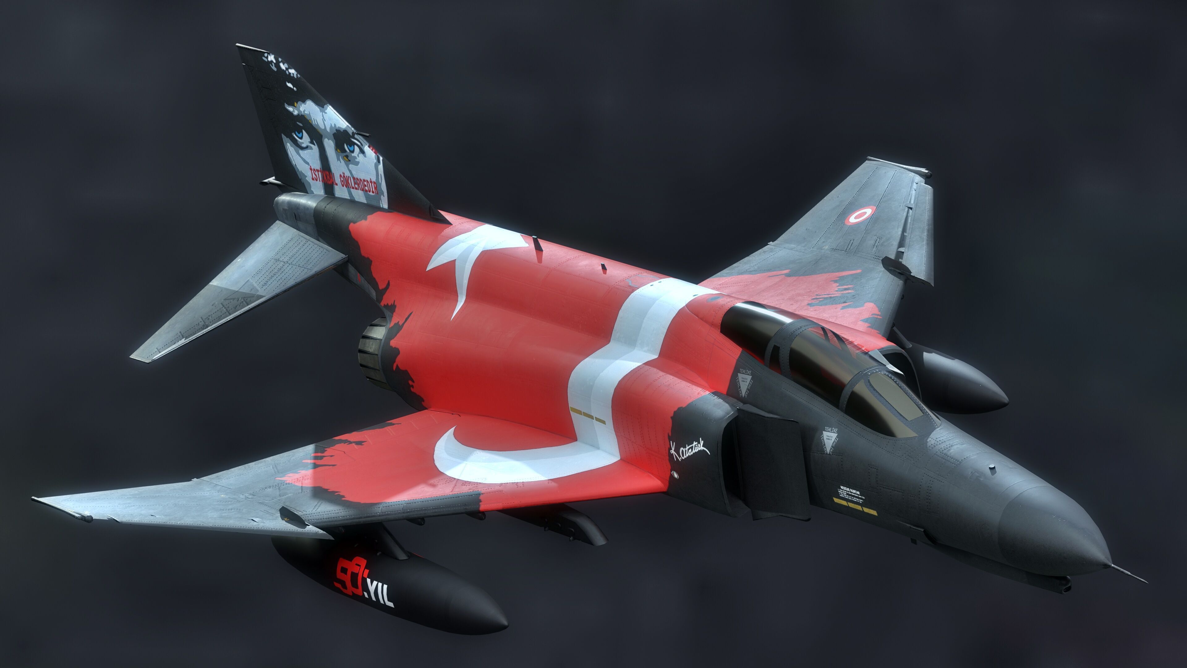 F4 Phantom 2-Turkey -Fully Rigged-High Resolution Textures Low-poly 3D model_7