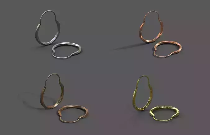 High-Quality 3D Earrings Model Pack 4