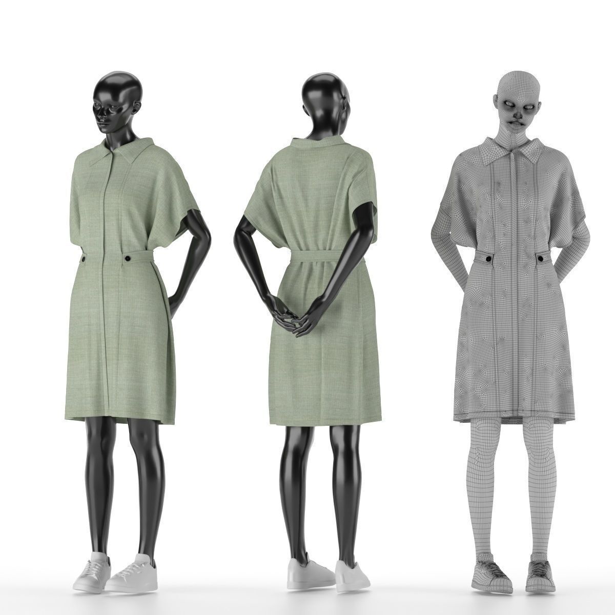 Mannequin Set Vol 013 Low-poly 3D model_6