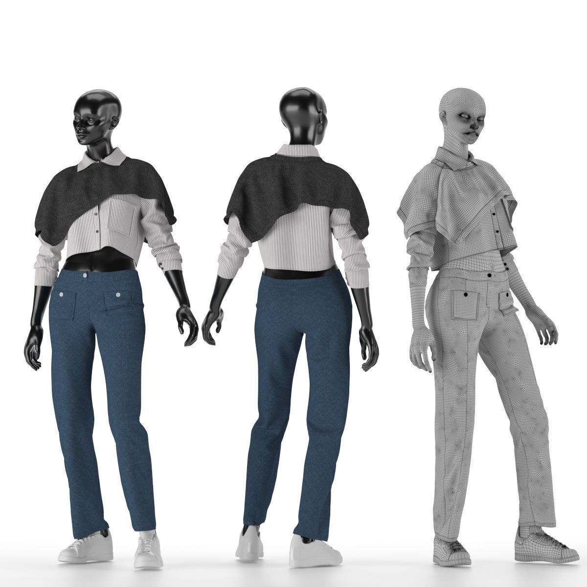 Mannequin Set Vol 013 Low-poly 3D model_3