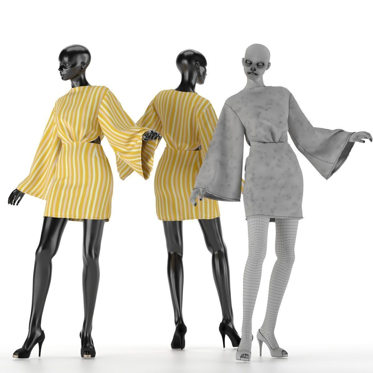 Mannequin Set Vol 013 Low-poly 3D model_4