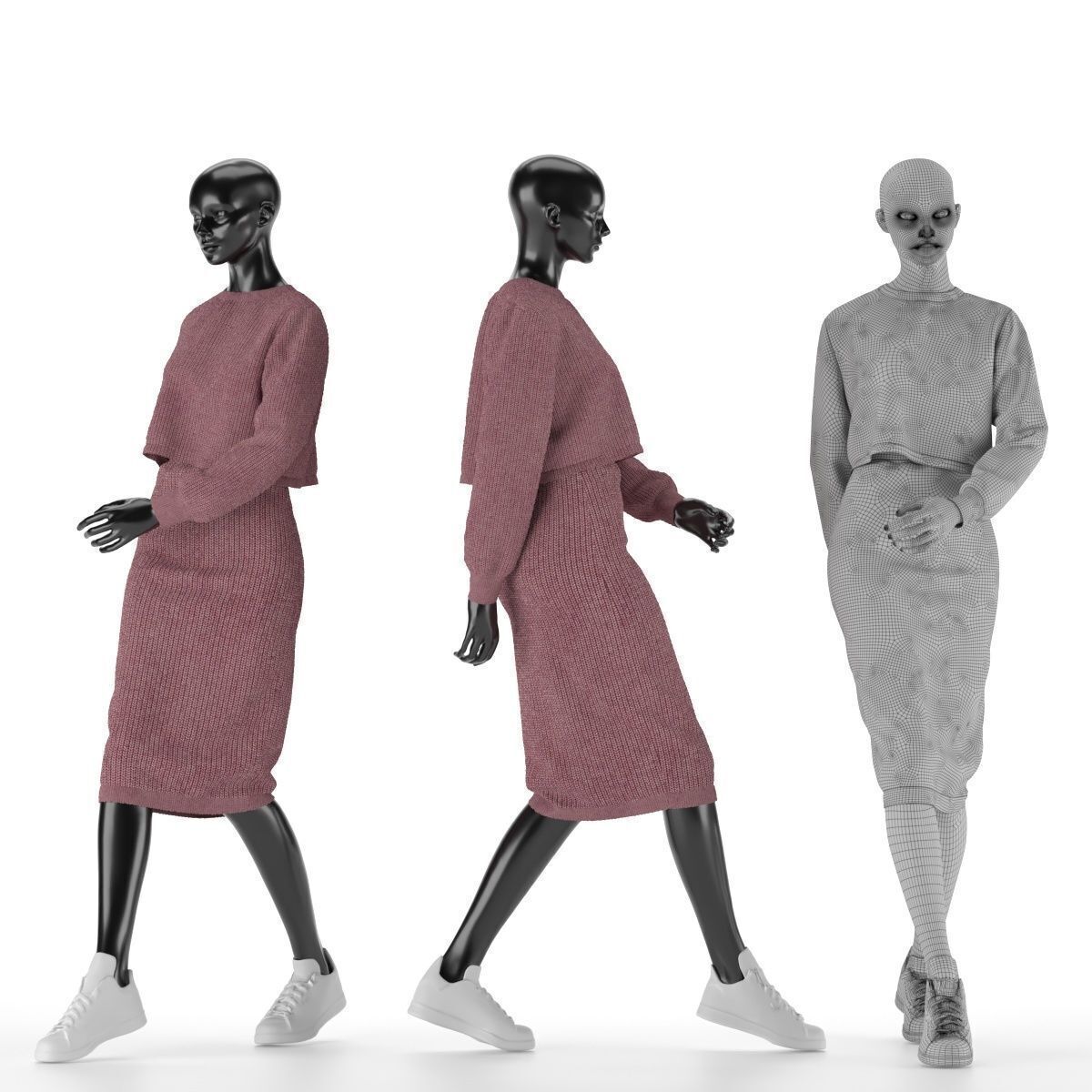 Mannequin Set Vol 013 Low-poly 3D model_5