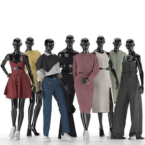 Mannequin Set Vol 013  Low-poly 3D model