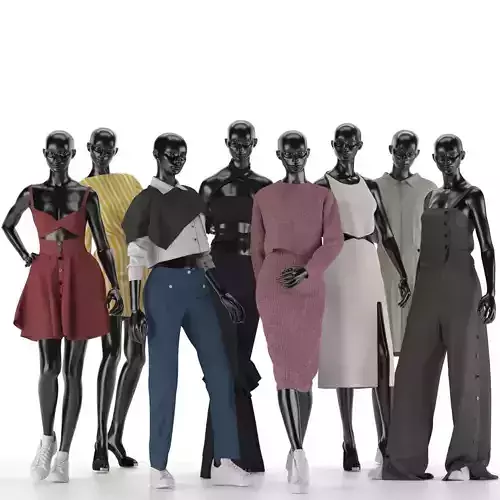 Mannequin Set Vol 013  Low-poly 3D model