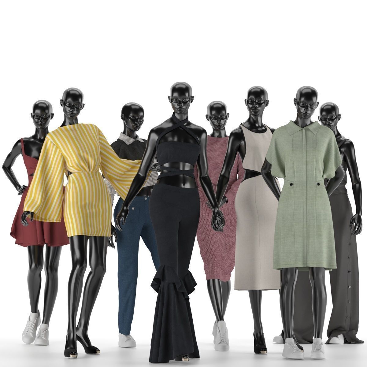 Mannequin Set Vol 013 Low-poly 3D model_1