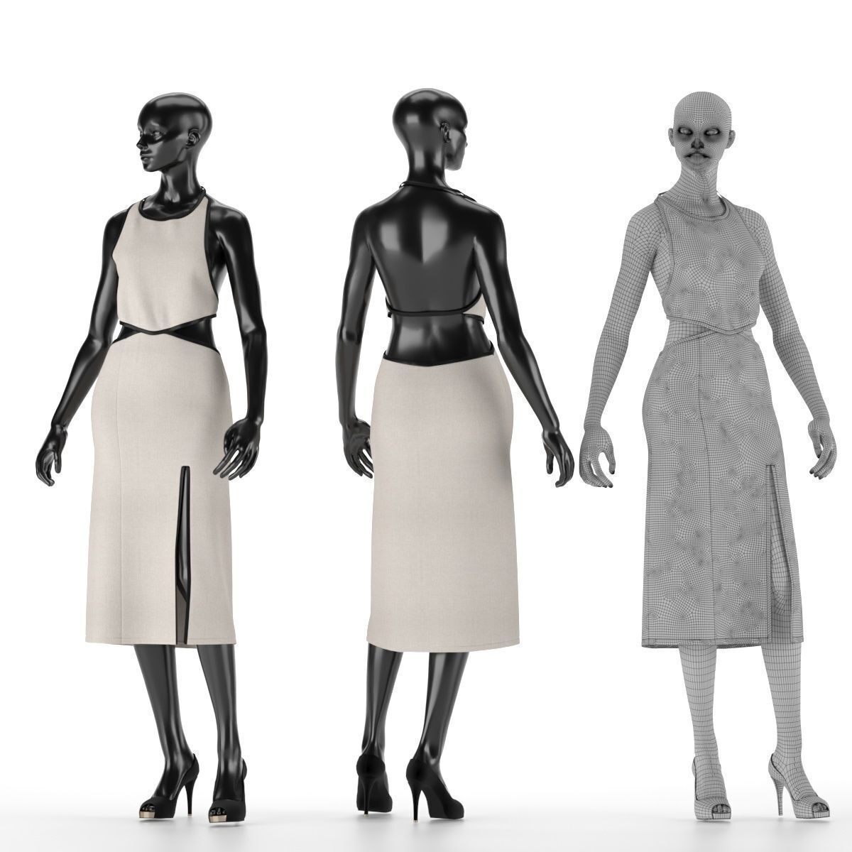 Mannequin Set Vol 013 Low-poly 3D model_8