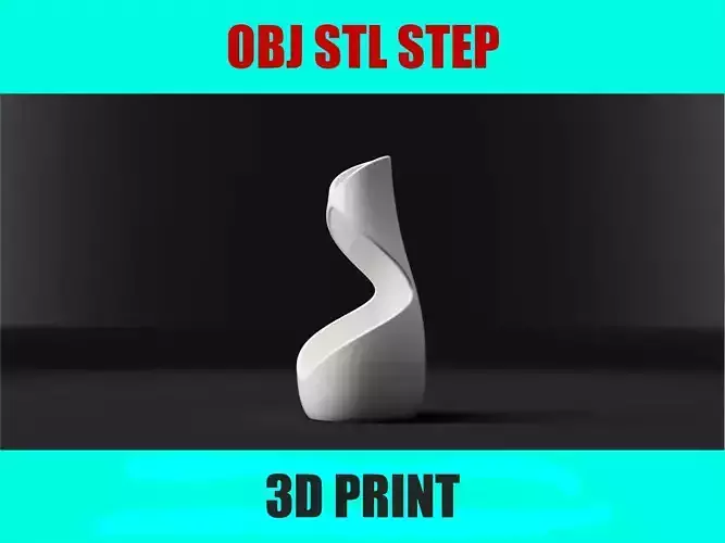 Body Flow Vase 3D Model Curved Modern Vase STL File 3D print model