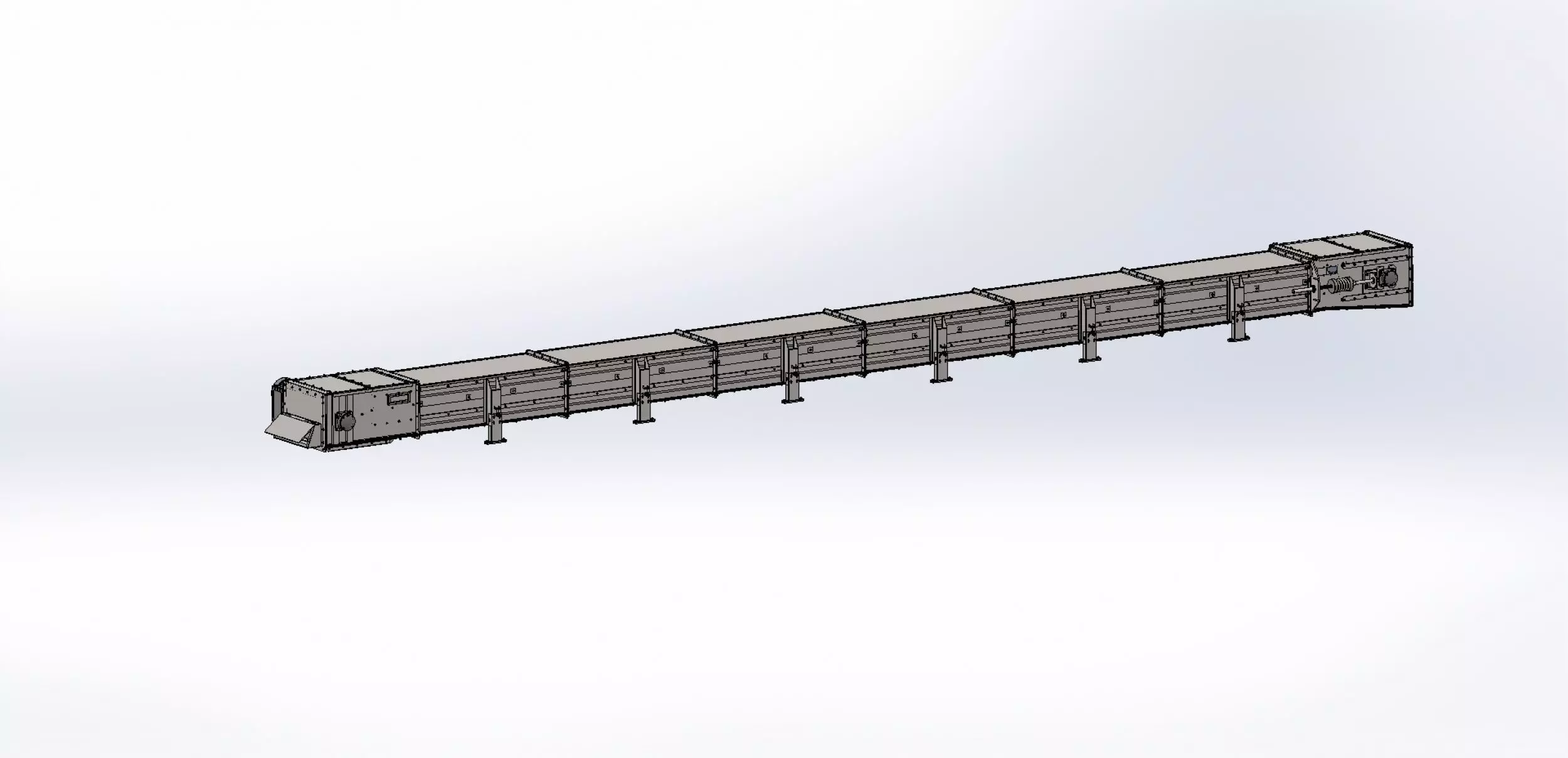 750 x 550 x 13500 mm chain conveyor 3D model