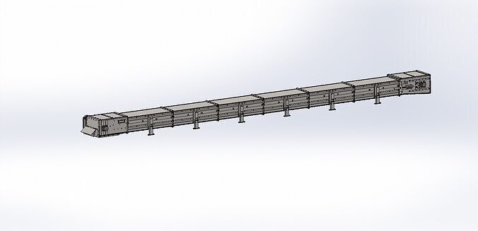 750 x  550 x 13500 mm chain conveyor 3D model