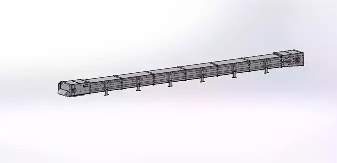 750 x  550 x 13500 mm chain conveyor