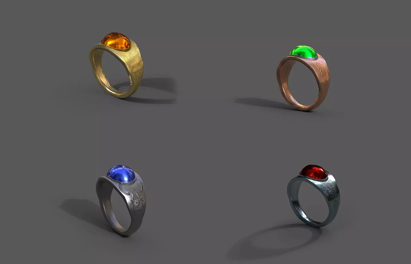 High-Quality 3D Ring Model Pack 4 Low-poly 3D model_0