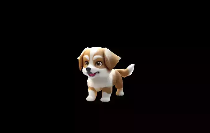 Animated cartoon puppy dog walking character design