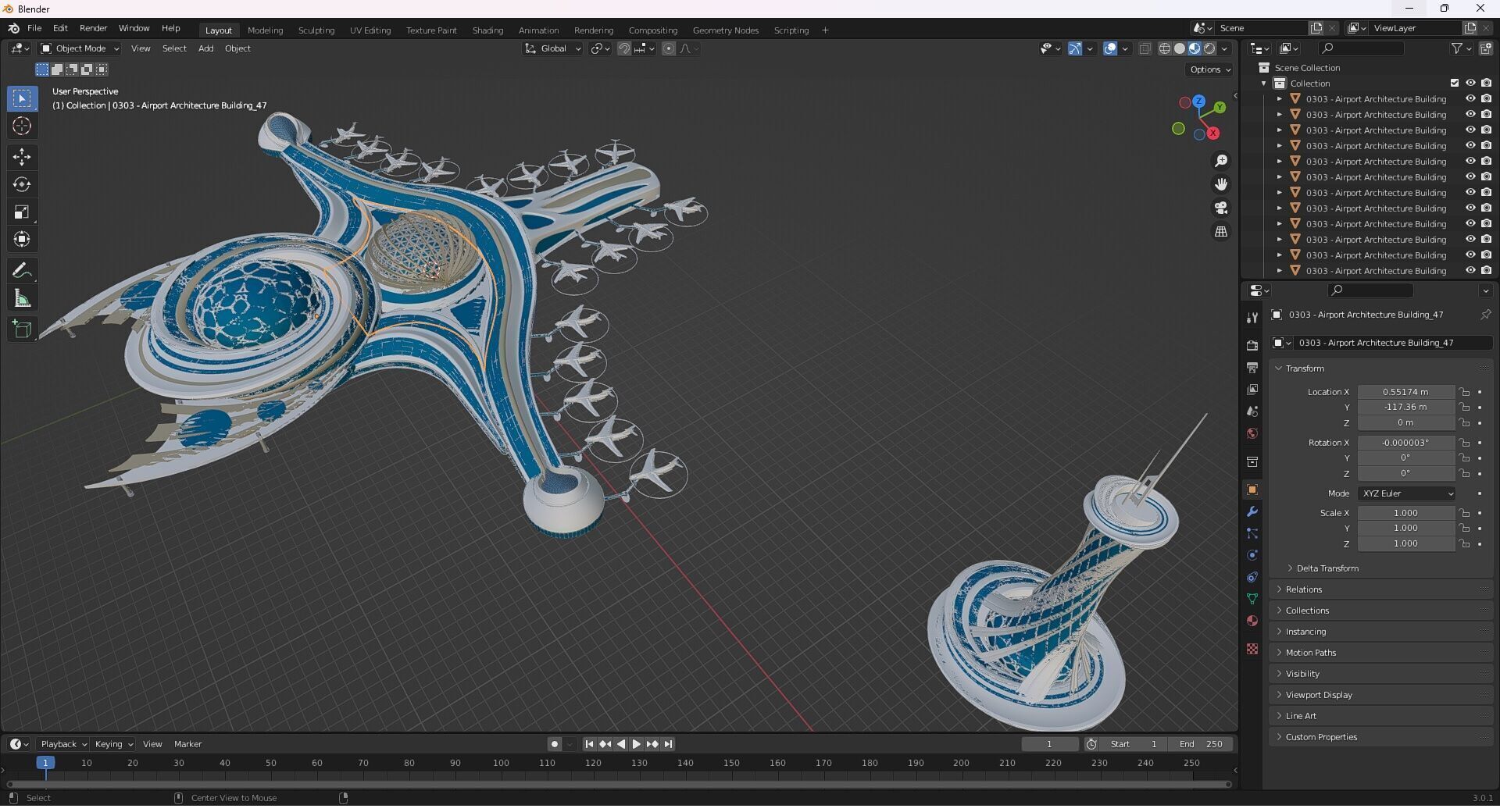 0303 - Airport Architecture Building - 2D Drawings - 3D Files 3D model_27