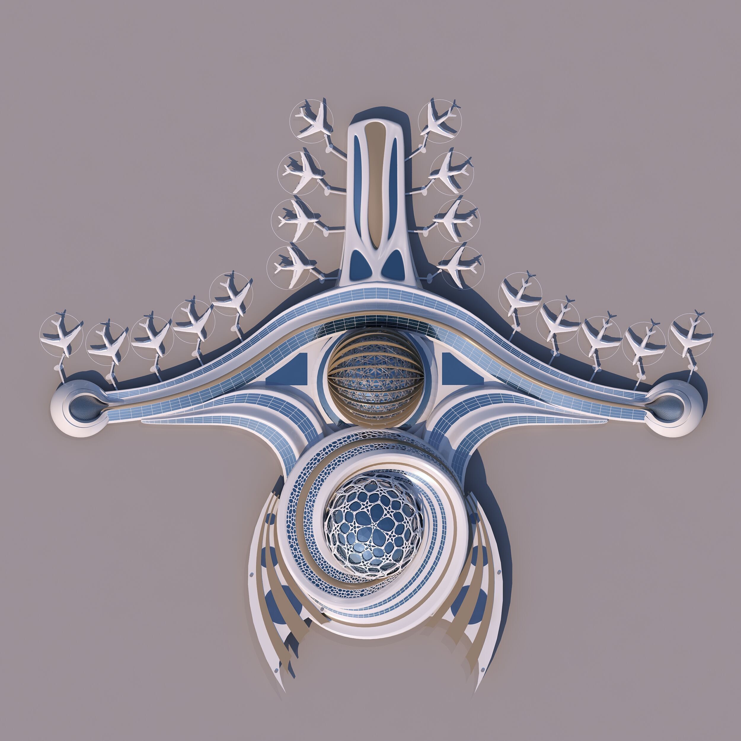 0303 - Airport Architecture Building - 2D Drawings - 3D Files 3D model_10