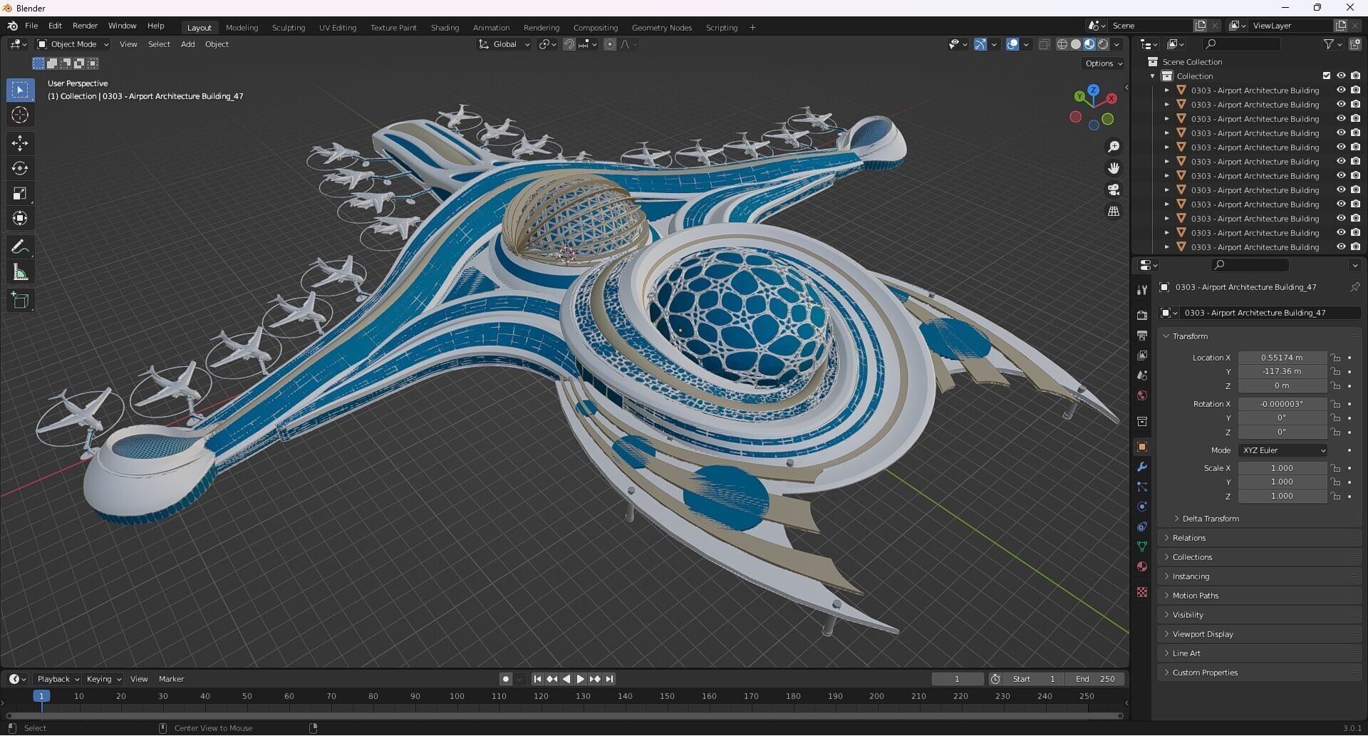 0303 - Airport Architecture Building - 2D Drawings - 3D Files 3D model_26