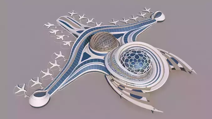 0303 - Airport Architecture Building - 2D Drawings - 3D Files