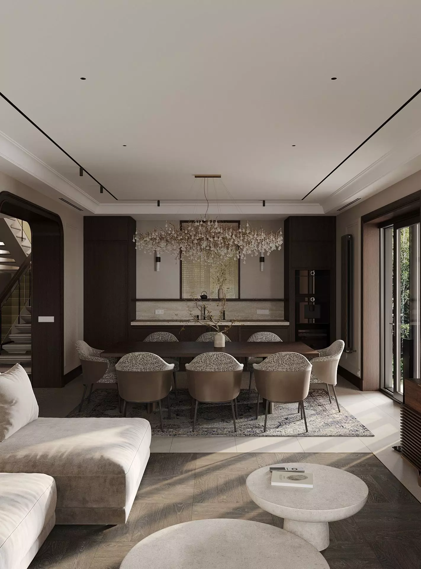 LIVING ROOM and KITCHEN Interior Scene 3D model 3D model