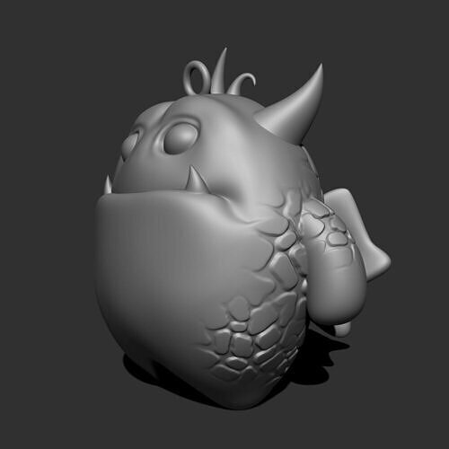 Cute Little Monster keychain 3D print model