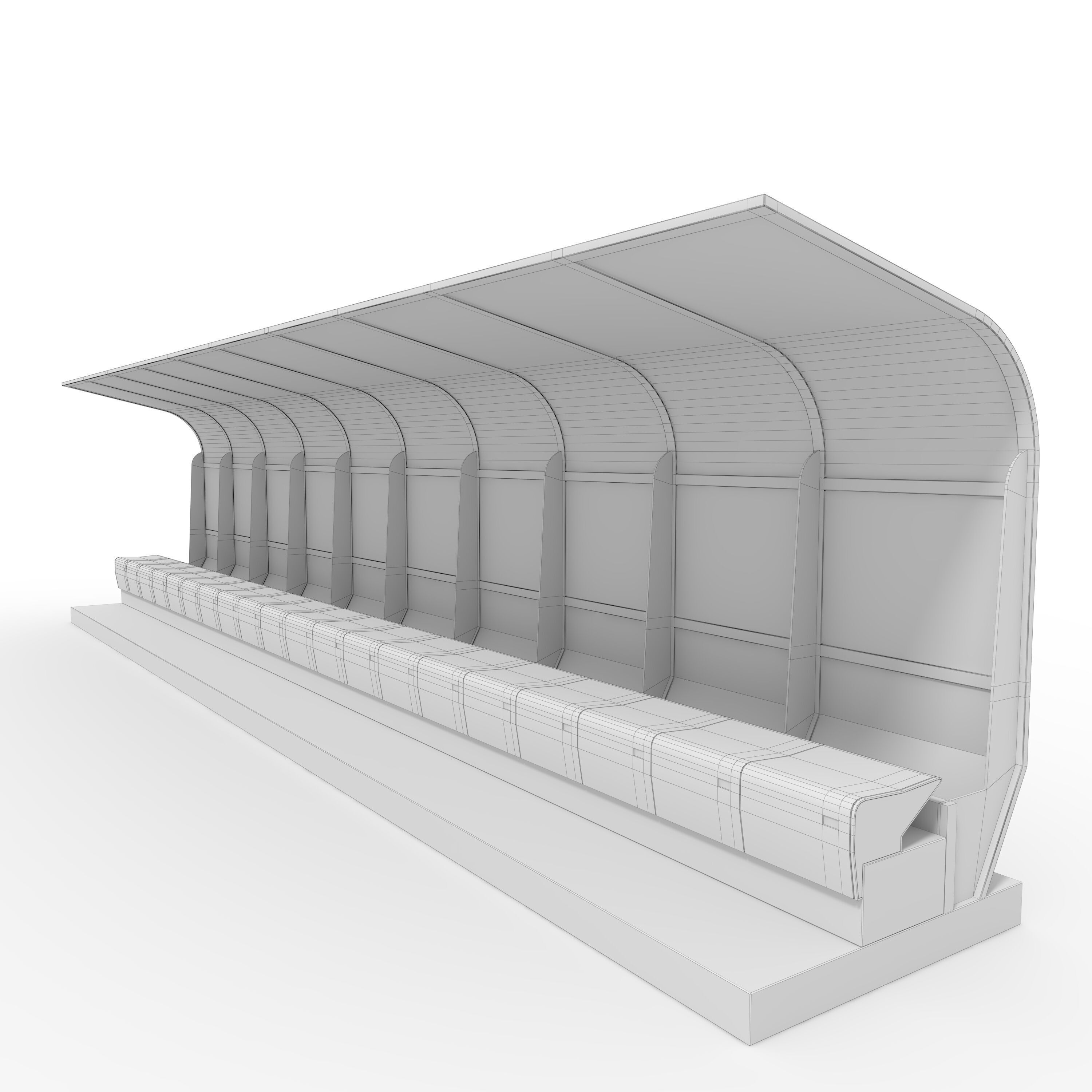 Soccer Bench 16 3D model_5