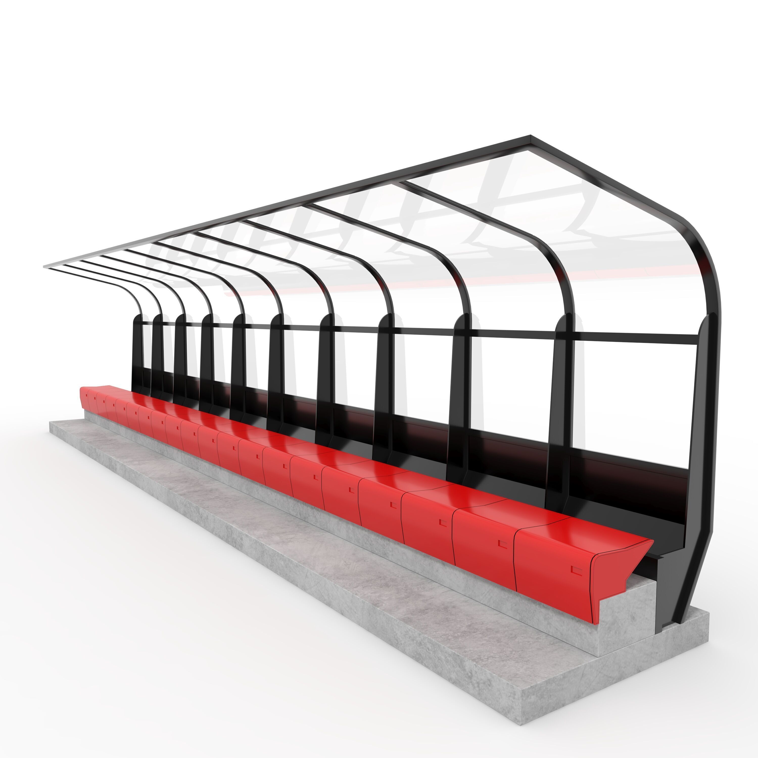 Soccer Bench 16 3D model_4