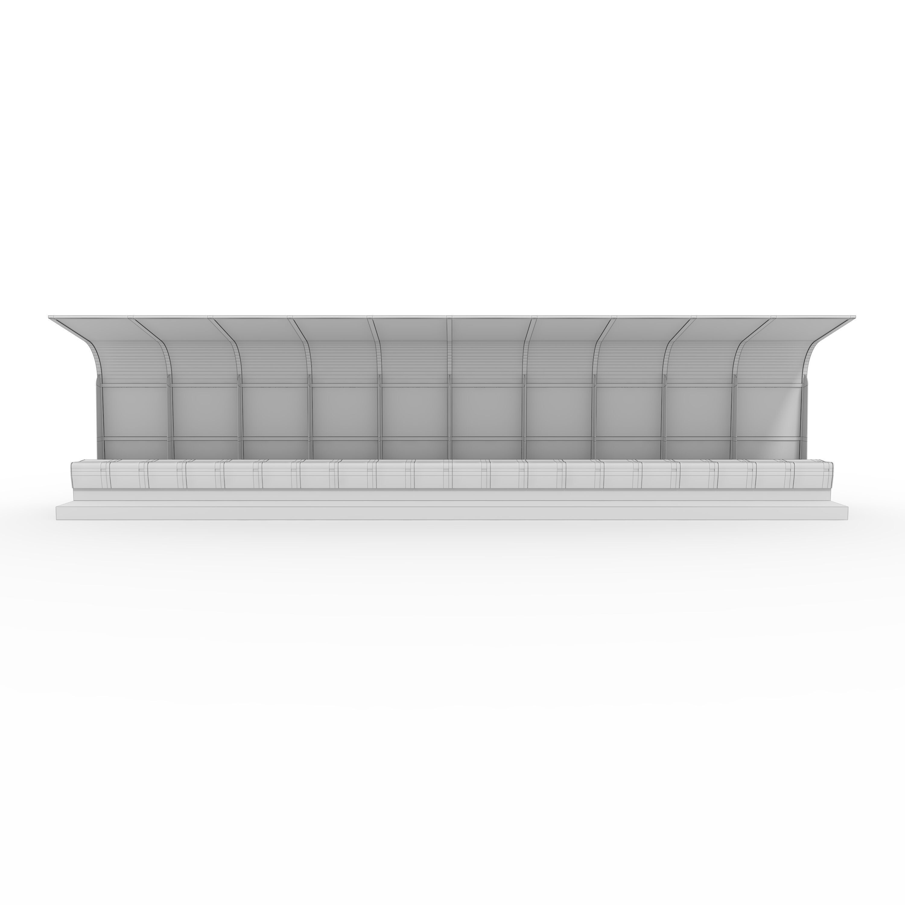 Soccer Bench 16 3D model_3