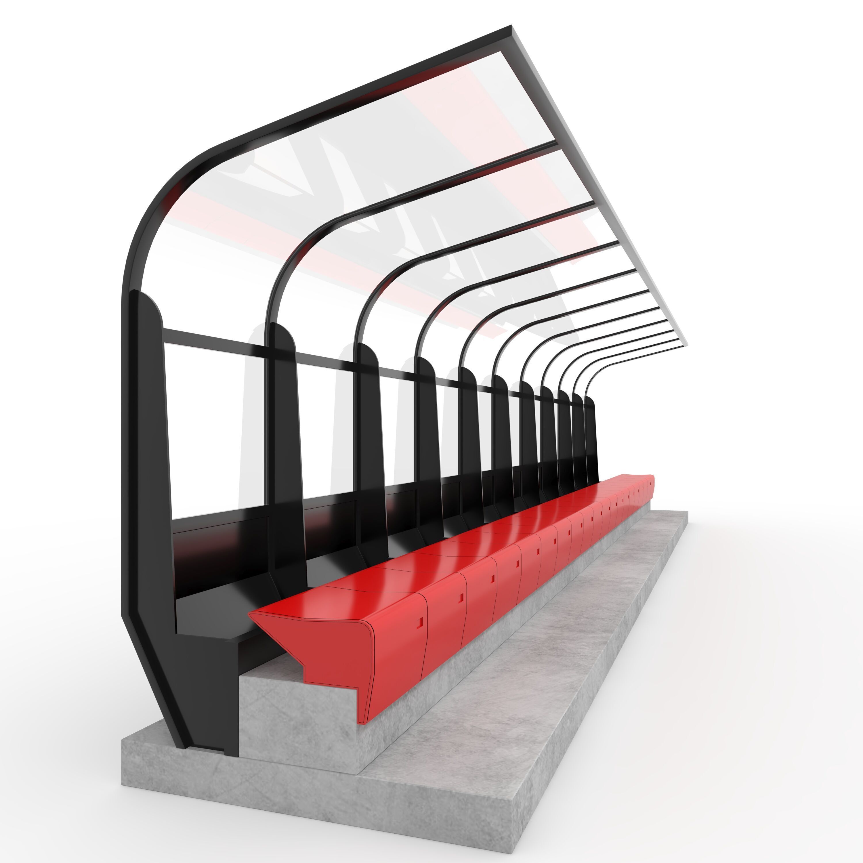 Soccer Bench 16 3D model_10