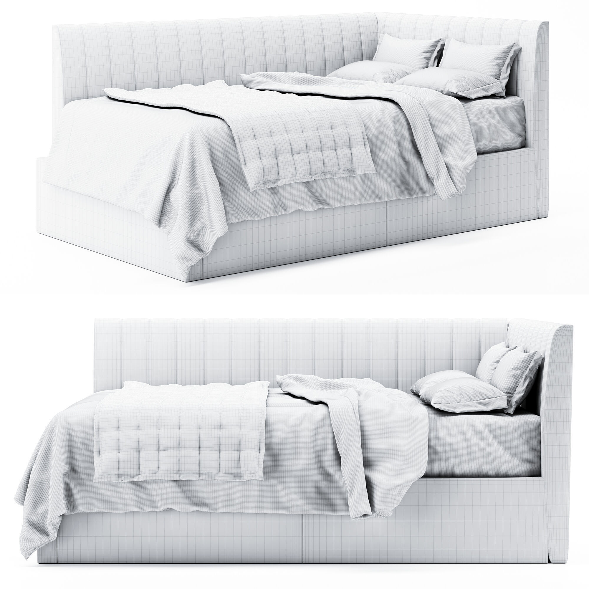 Avalon Corner Storage Bed 3D model_4