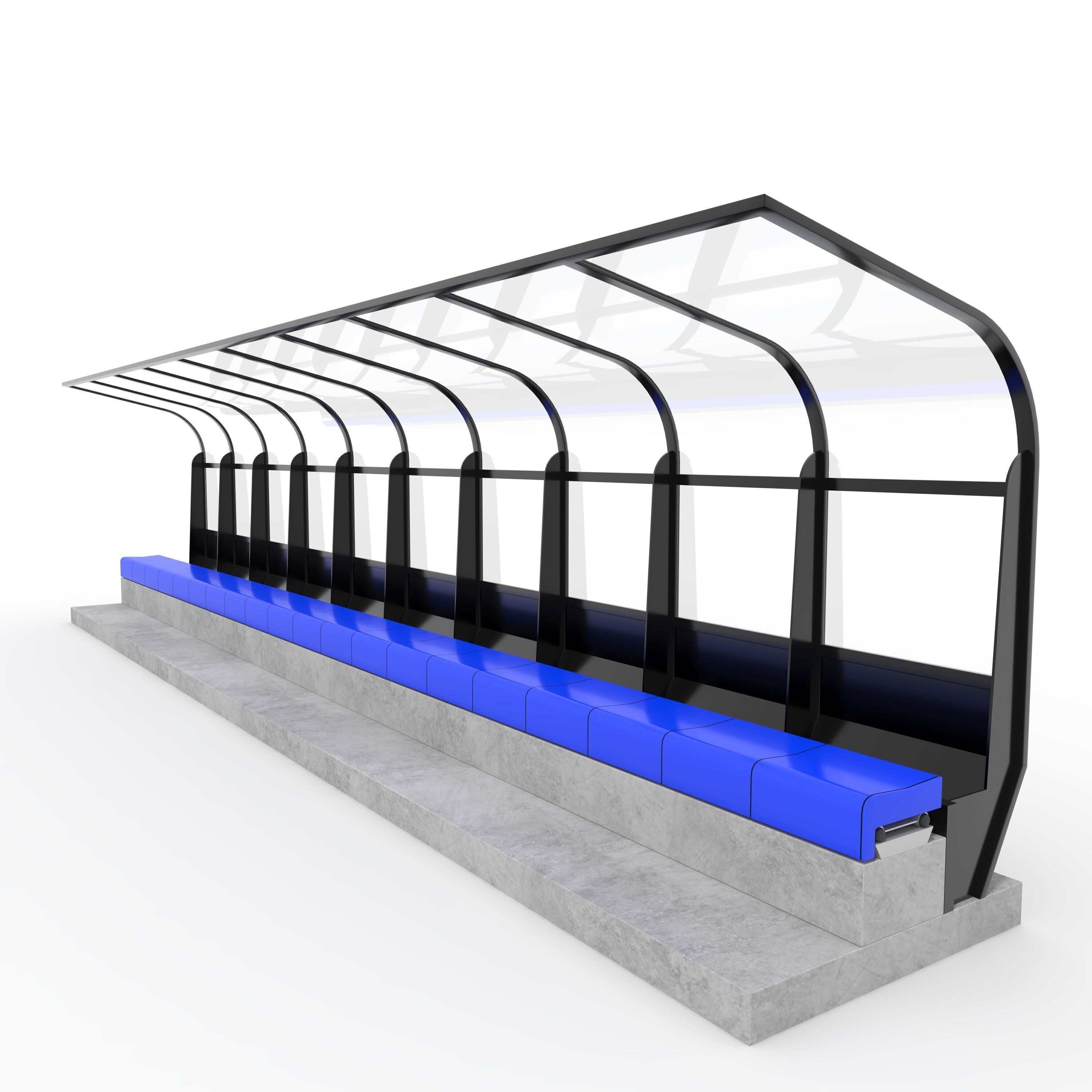 Soccer Bench 17 3D model_4