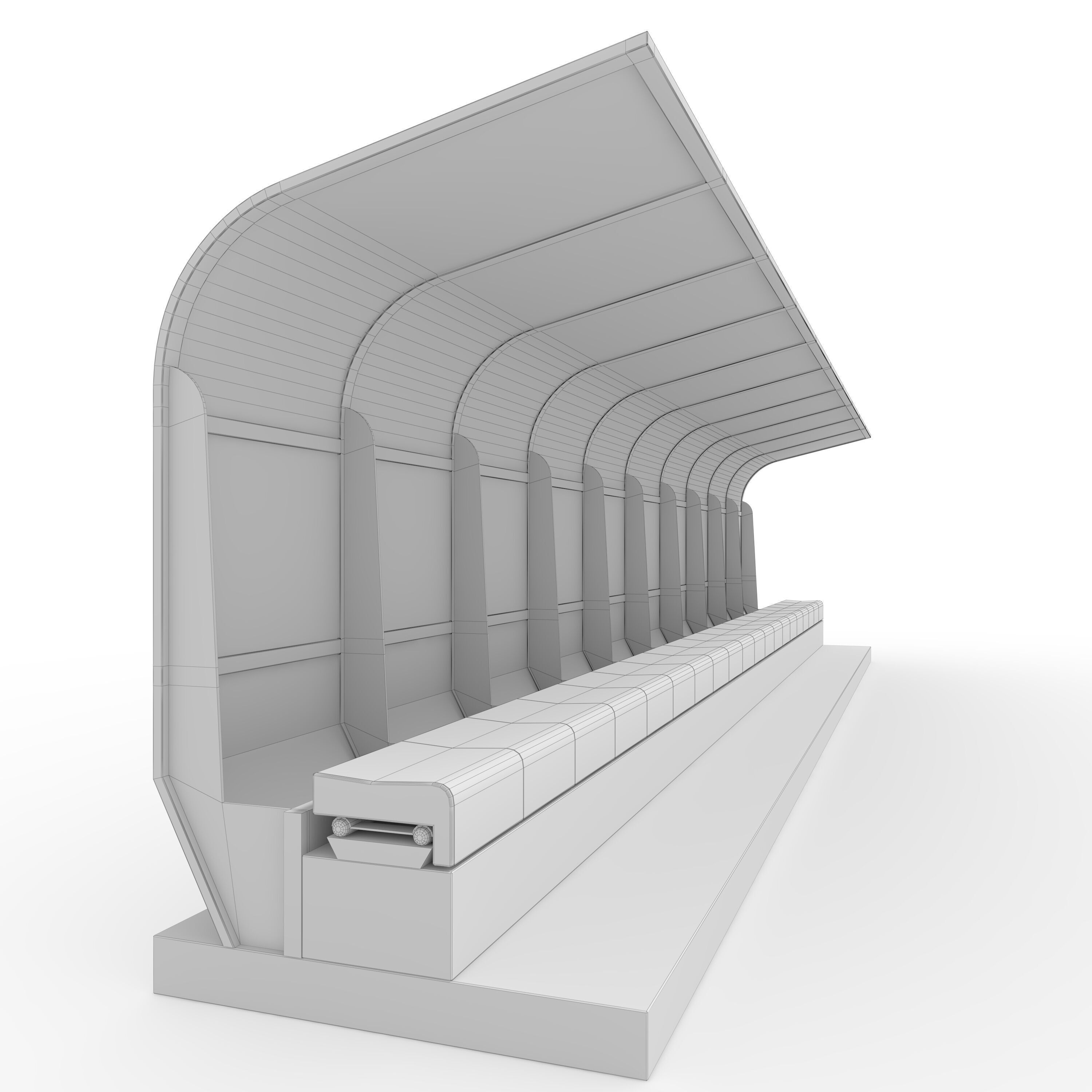 Soccer Bench 17 3D model_11