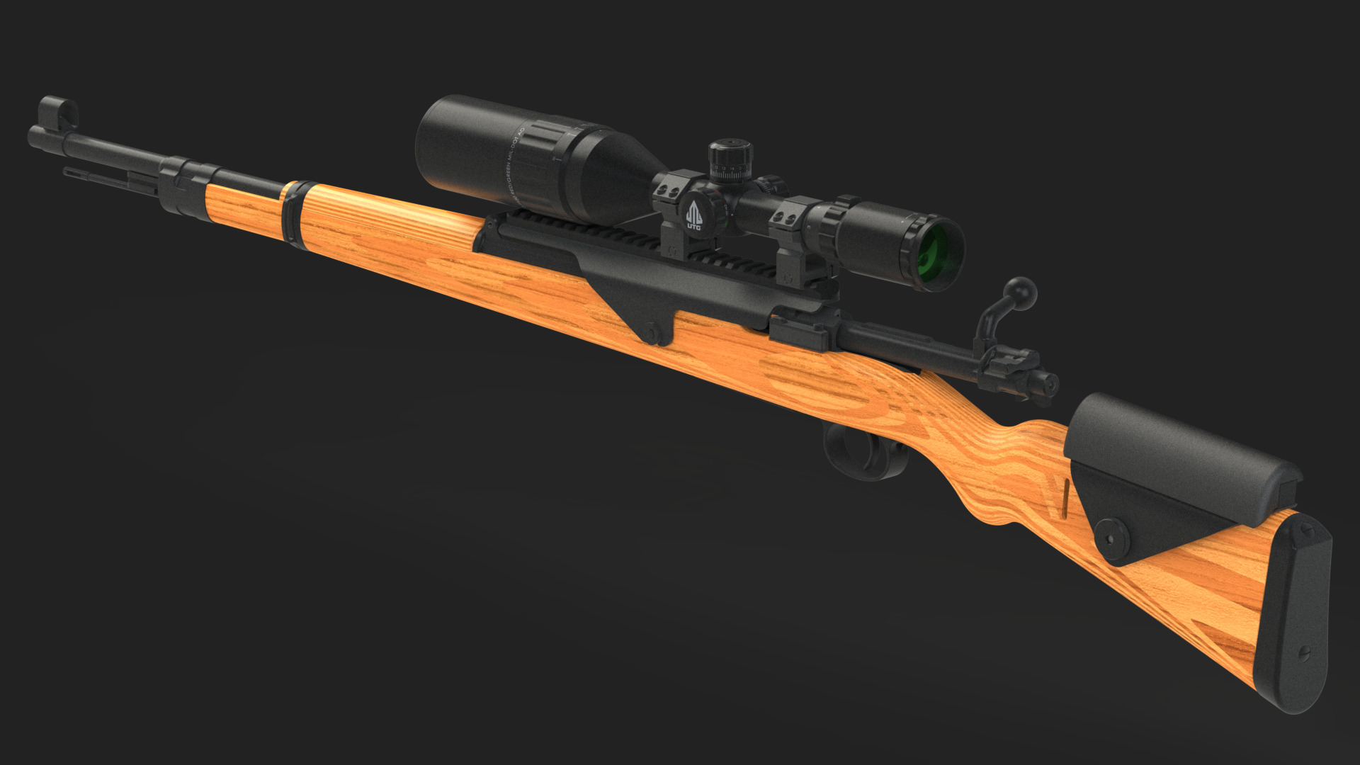 Kar98k Completo Low-poly 3D model_7