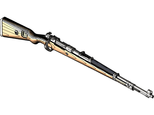 Kar98k Completo Low-poly 3D model_8