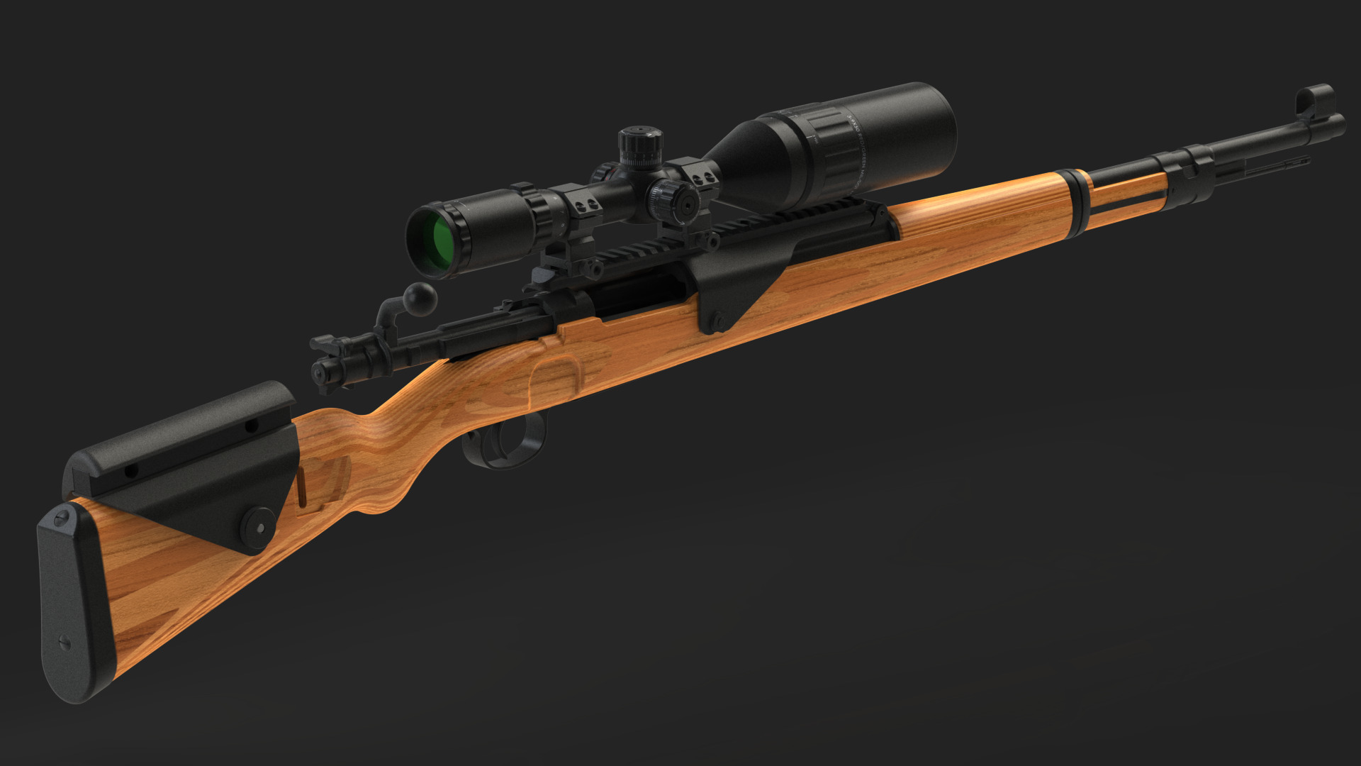 Kar98k Completo Low-poly 3D model_6