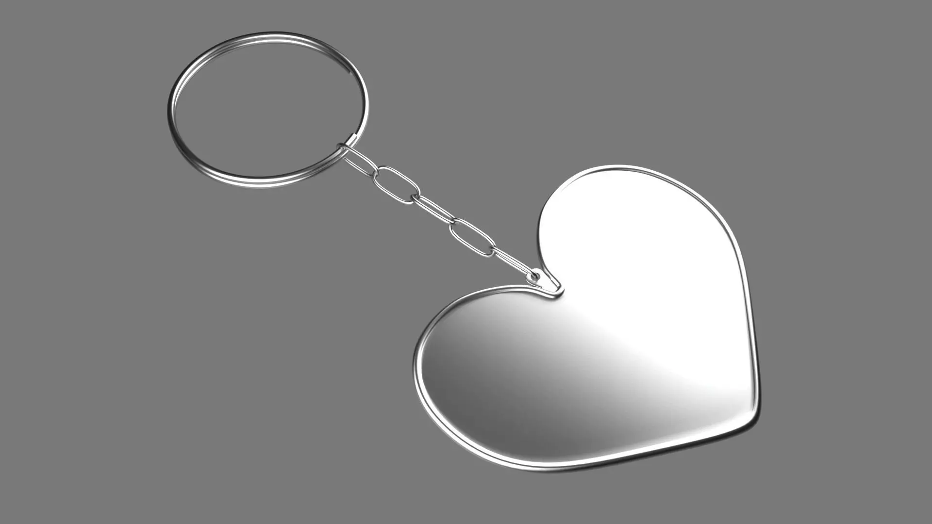 Keychain Six 3D Model key ring with chain Low-poly 3D model_0