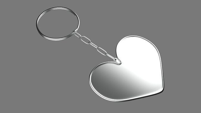 Keychain Six 3D Model key ring with chain Low-poly 3D model