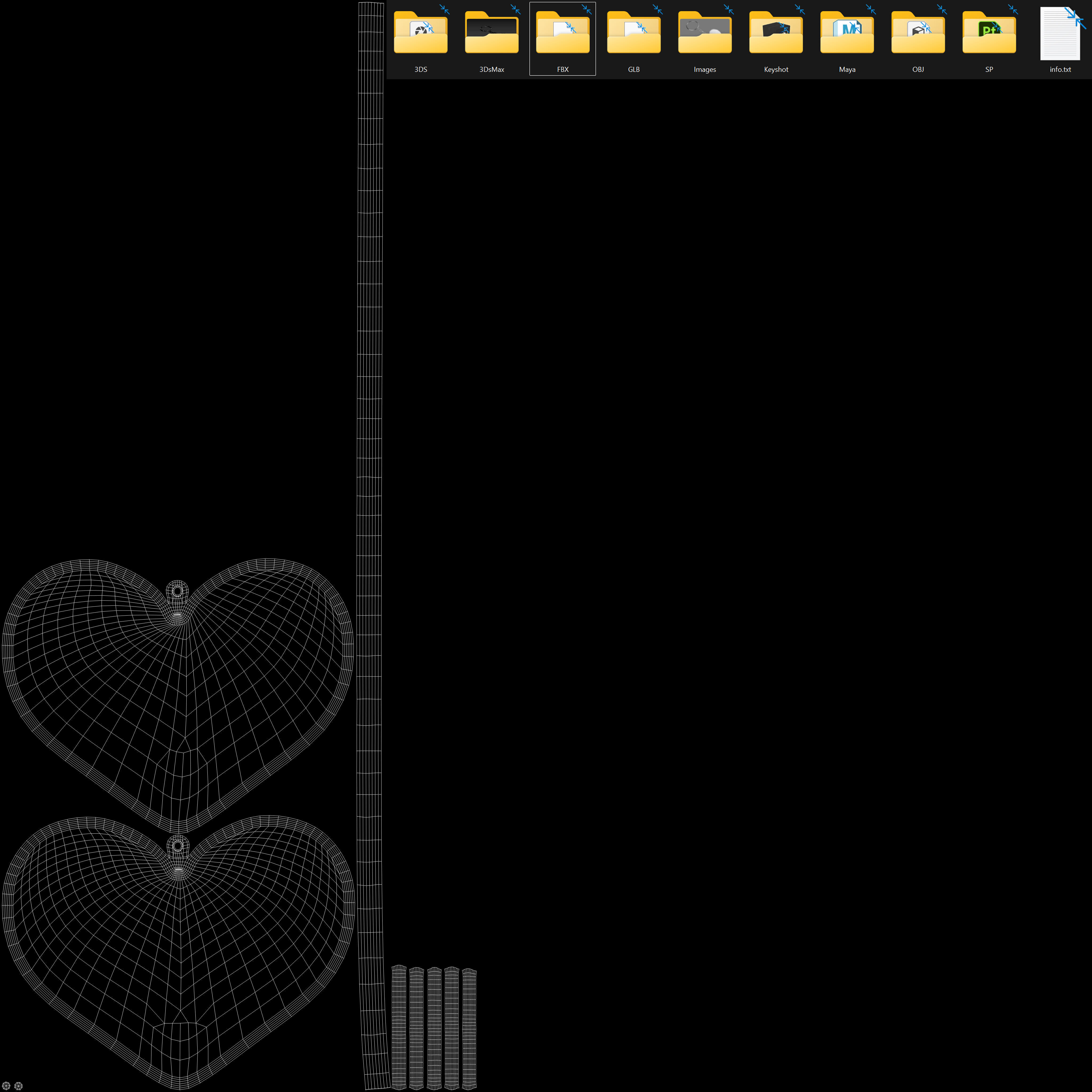 Keychain Six 3D Model key ring with chain Low-poly 3D model_2