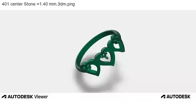 Triple Heart Shaped Ring 3D print model