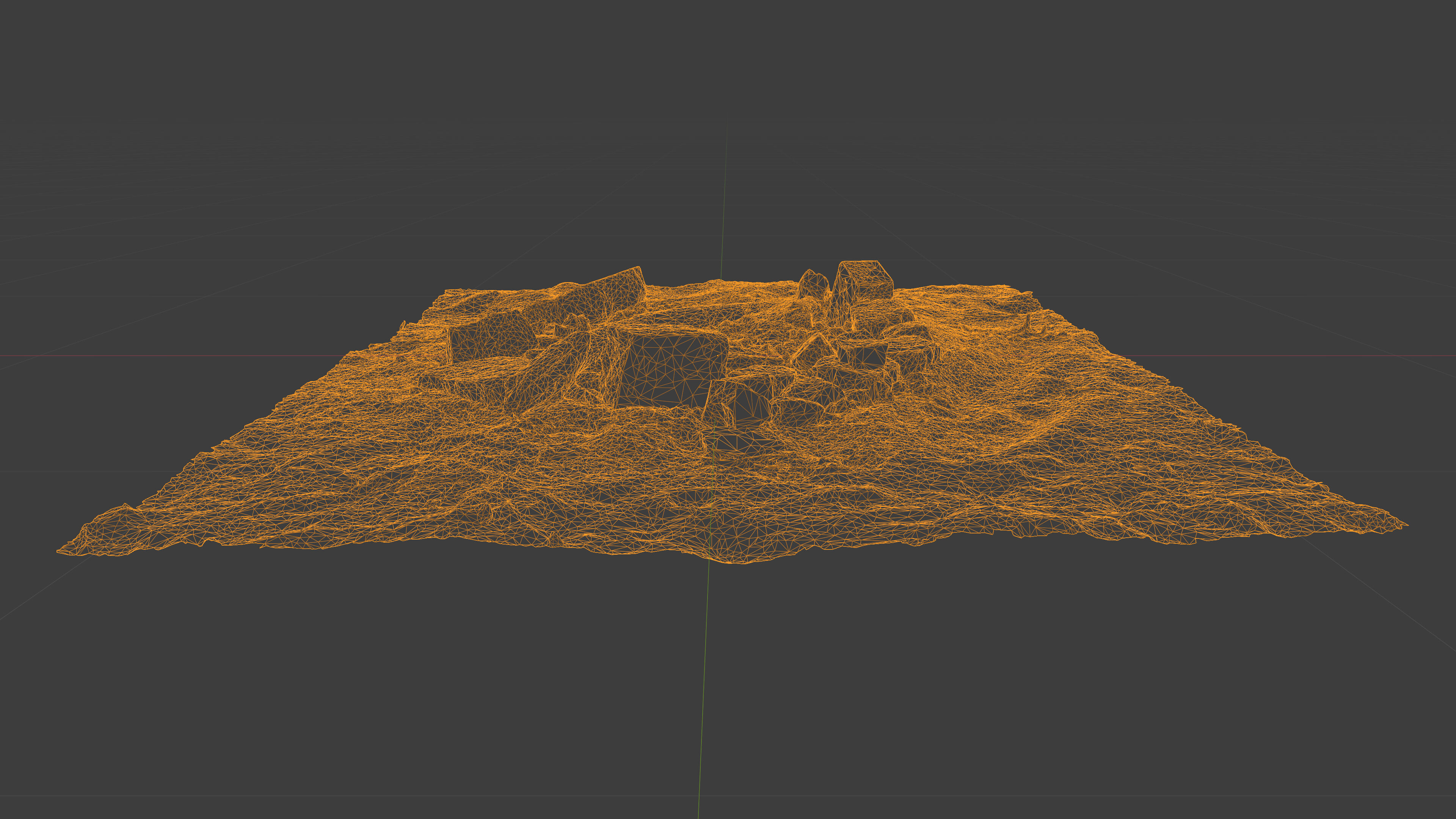 Abandoned Campfire Pit with Burnt Wood and Bricks Scan Low-poly 3D model_29