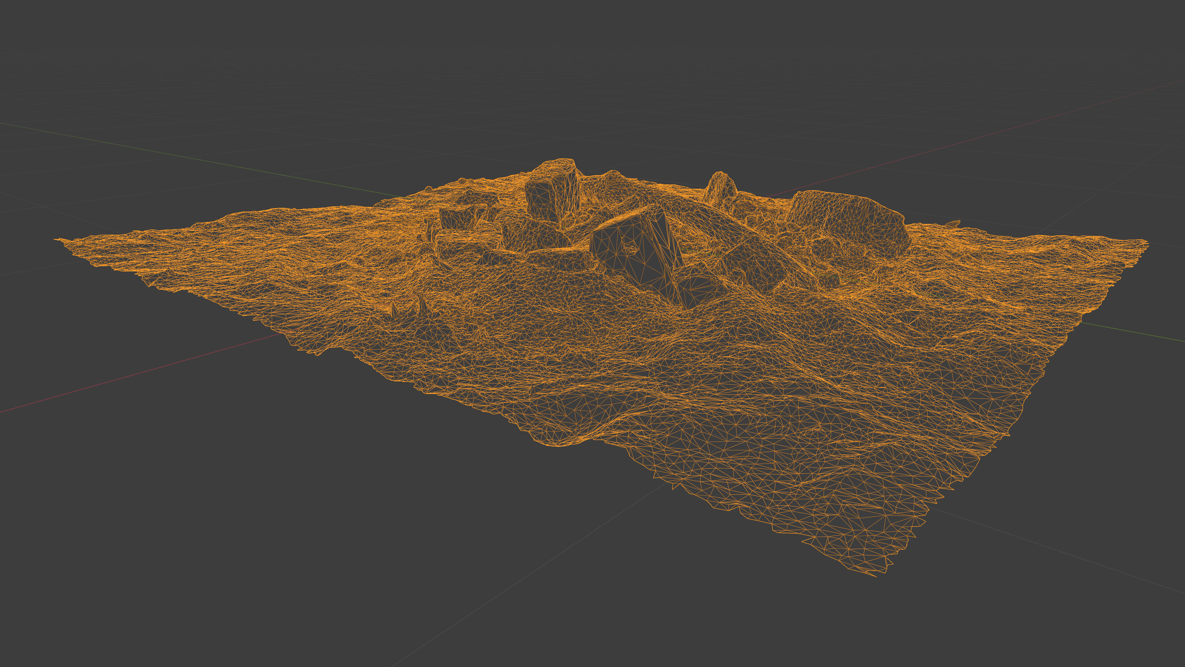Abandoned Campfire Pit with Burnt Wood and Bricks Scan Low-poly 3D model_30