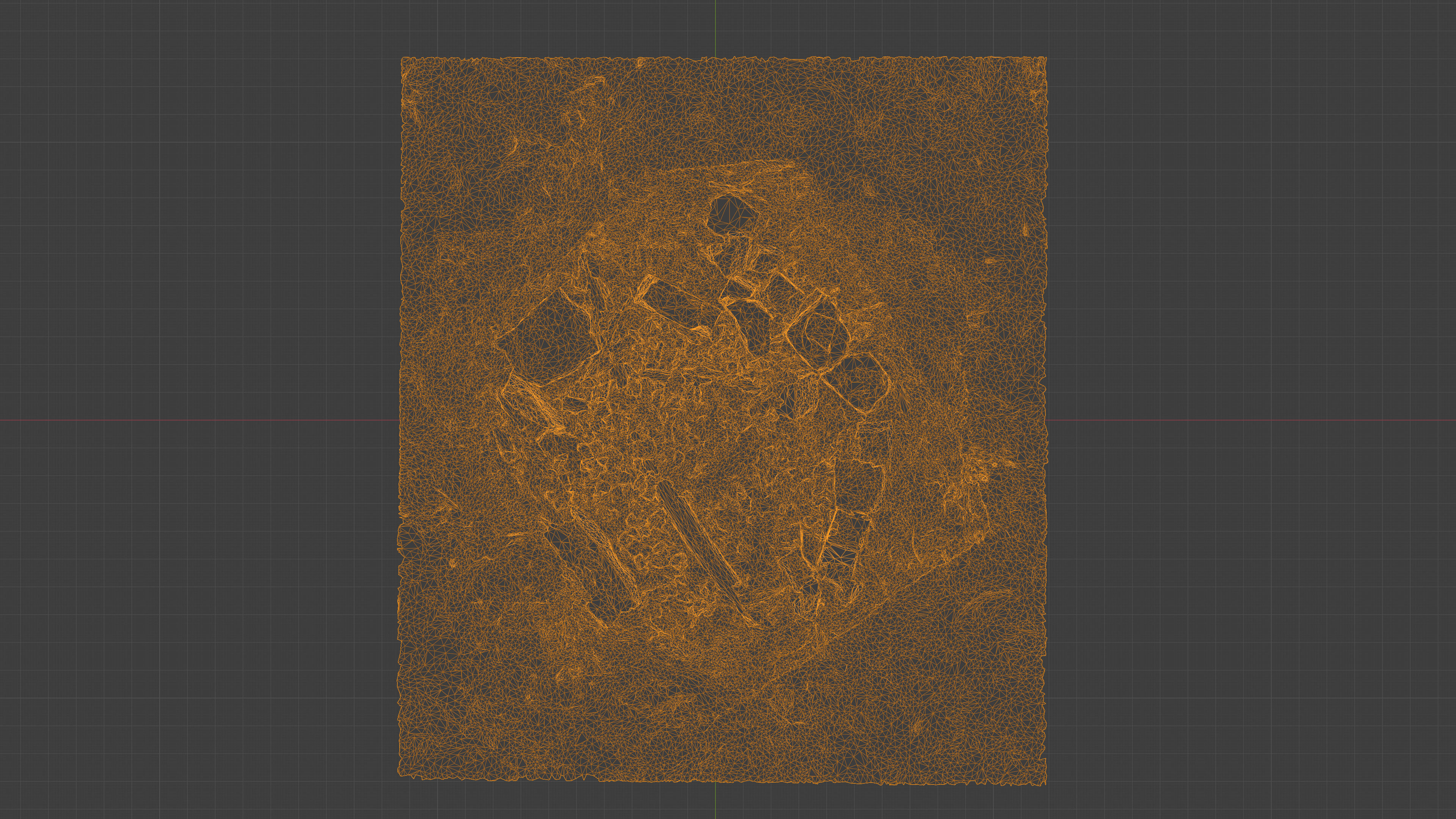 Abandoned Campfire Pit with Burnt Wood and Bricks Scan Low-poly 3D model_24