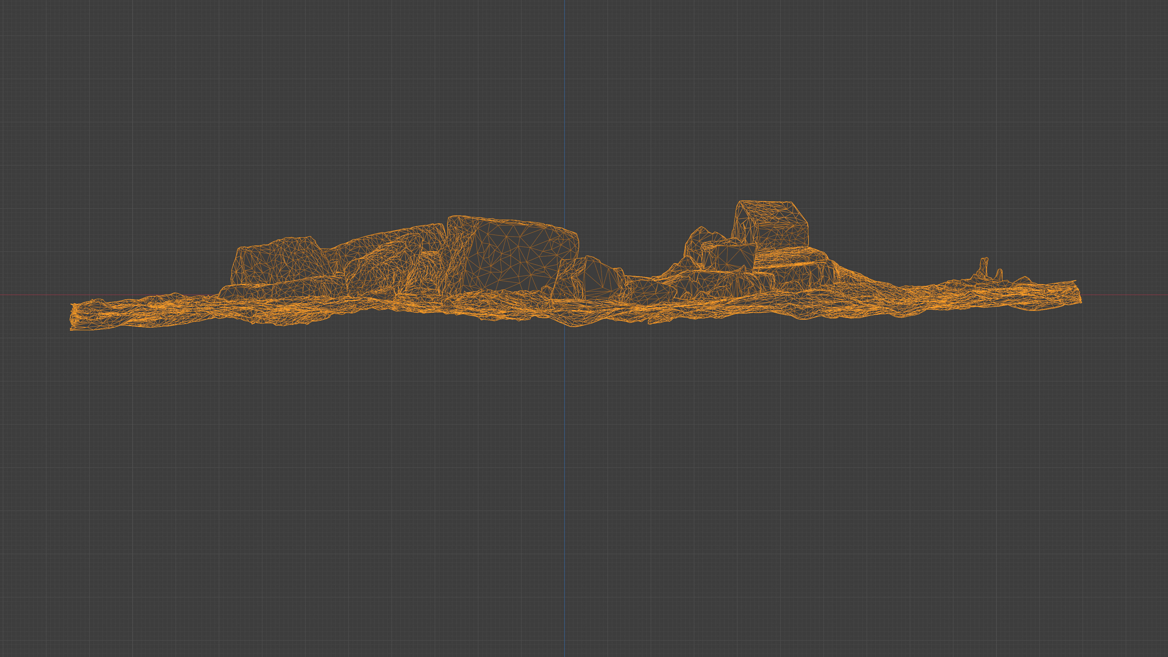 Abandoned Campfire Pit with Burnt Wood and Bricks Scan Low-poly 3D model_25