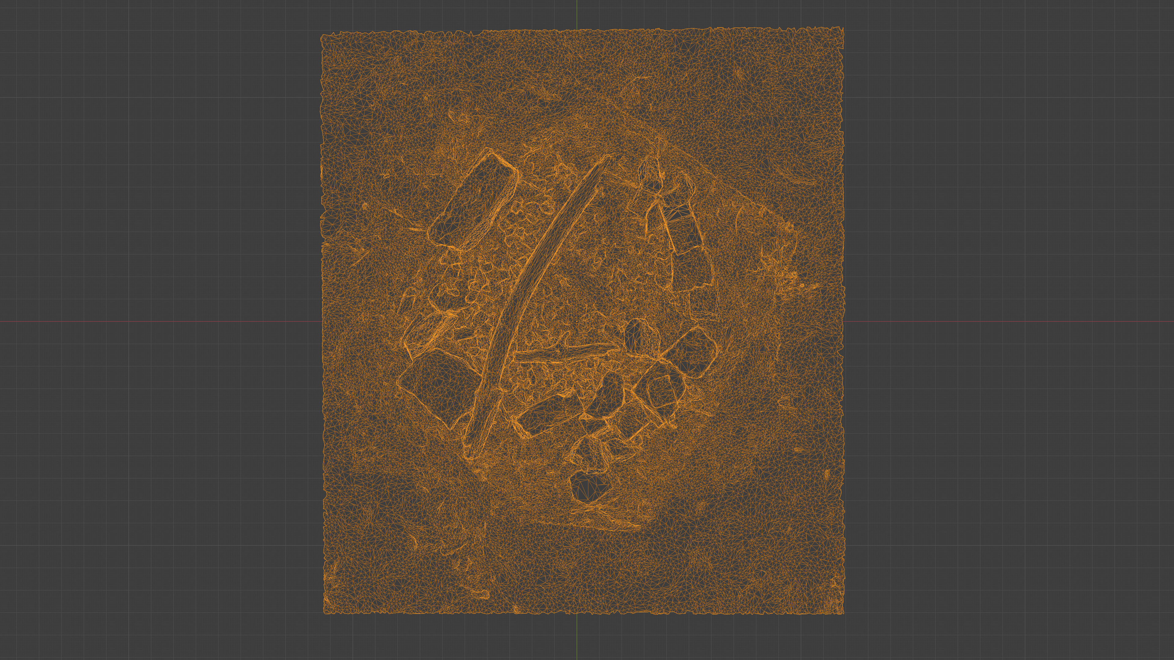 Abandoned Campfire Pit with Burnt Wood and Bricks Scan Low-poly 3D model_23