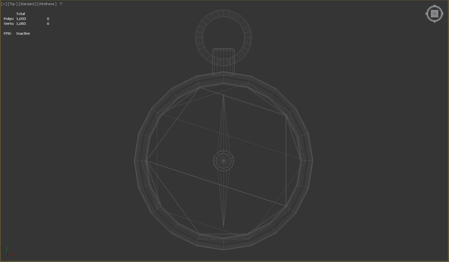 Stylized Low-Poly Compass Low-poly 3D model_12