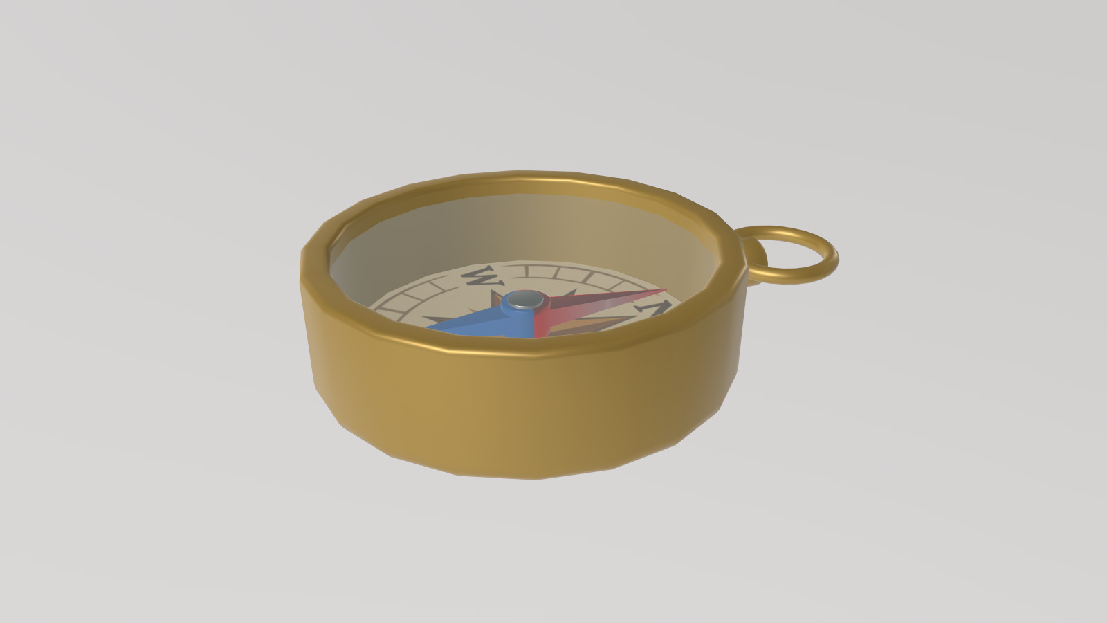 Stylized Low-Poly Compass Low-poly 3D model_4