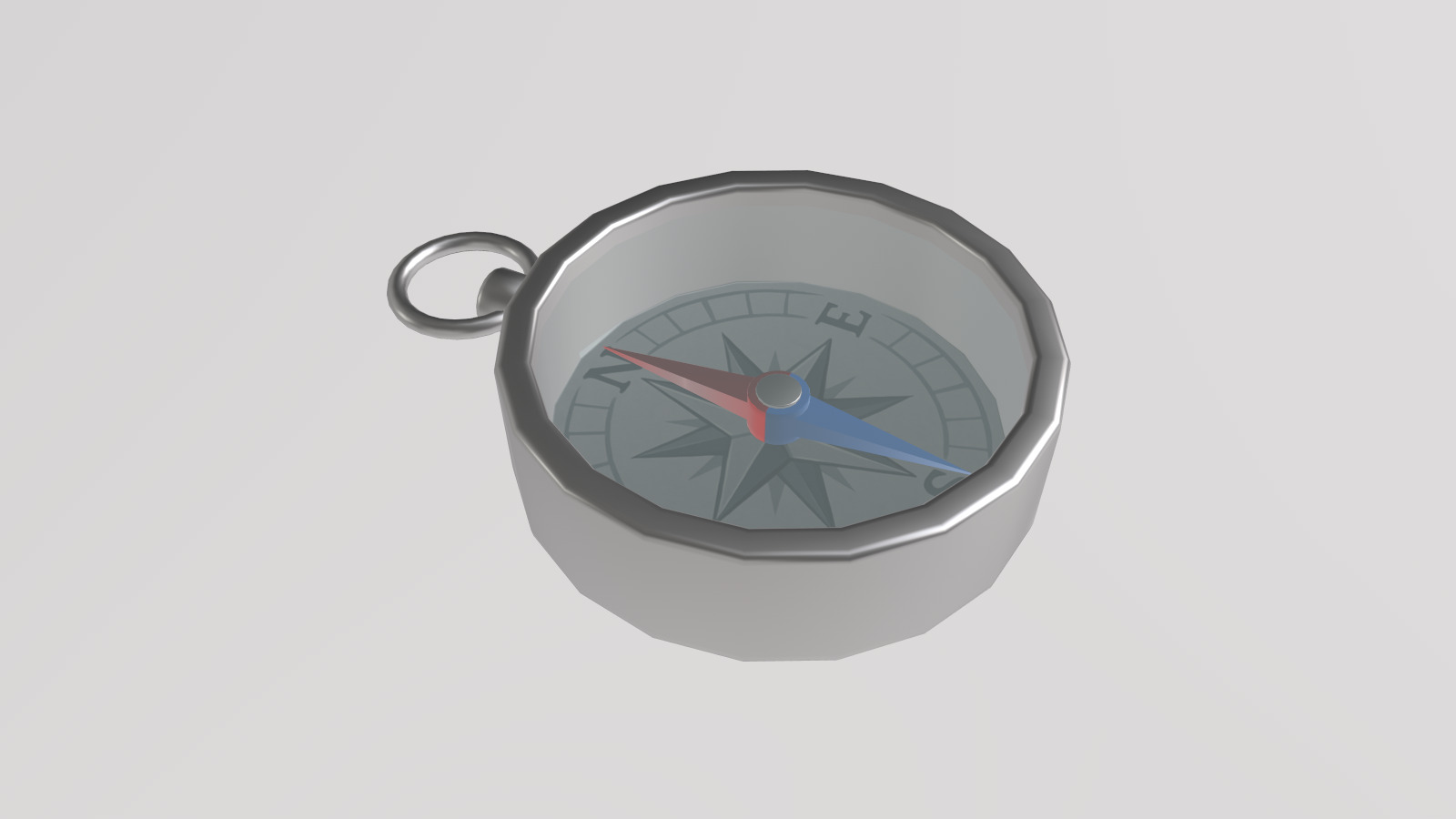 Stylized Low-Poly Compass Low-poly 3D model_8