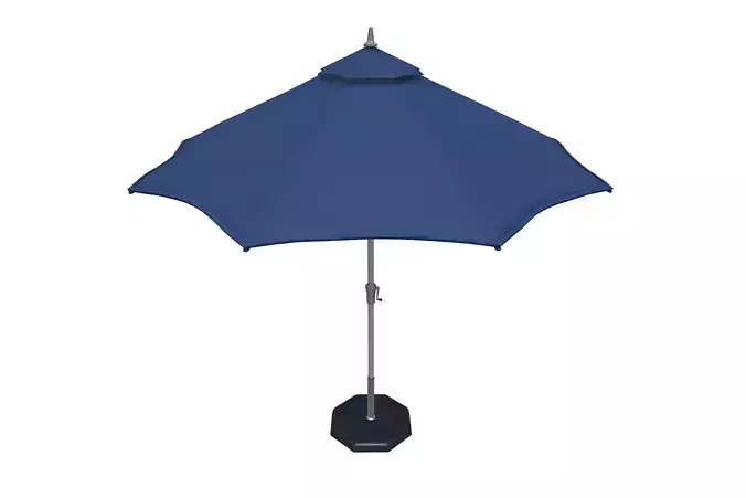 Blue Patio Umbrella with Stand