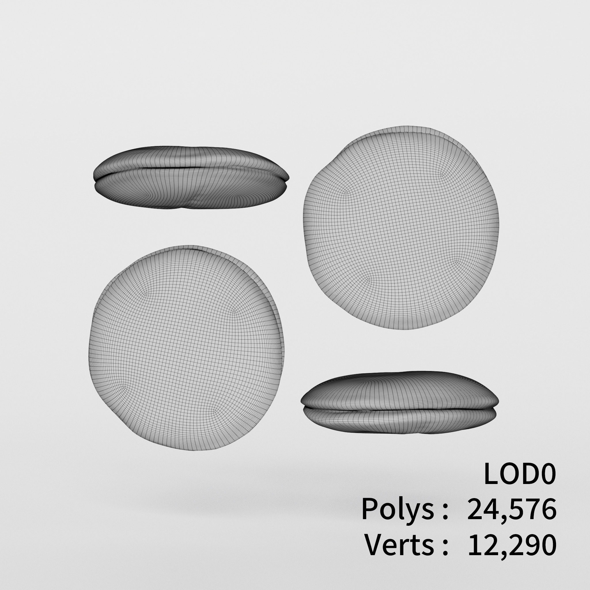 Dorayaki 3D model Low-poly 3D model_4